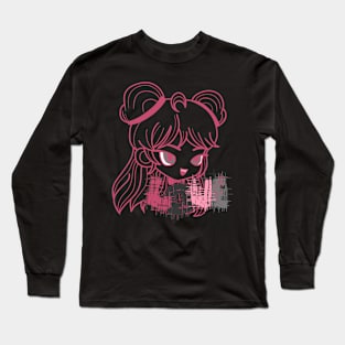 Pink girl with black love Long Sleeve T-Shirt